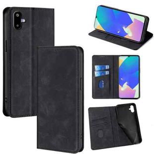 For Samsung Galaxy F06 5G Skin Feel Magnetic Leather Phone Case(Black)