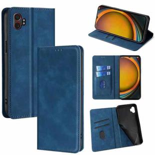 For Samsung Galaxy Xcover 7 Pro 5G Skin Feel Magnetic Leather Phone Case(Blue)