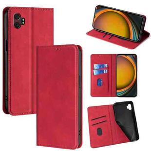 For Samsung Galaxy Xcover 7 Pro 5G Skin Feel Magnetic Leather Phone Case(Red)