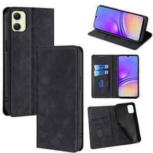 For Samsung Galaxy A05 4G Skin Feel Magnetic Leather Phone Case(Black)