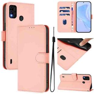 For OPPO A98 5G / F23 5G India Skin Feel Solid Color Leather Phone Case with Lanyard(Pink)