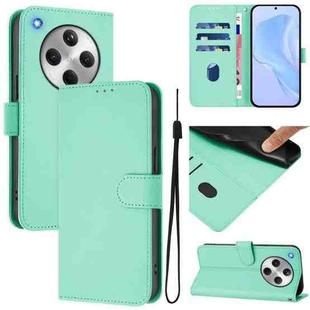 For OPPO Find X8 Skin Feel Solid Color Leather Phone Case with Lanyard(Mint Green)