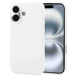 For iPhone 16 Plus GEBEI Plain Leather TPU Hybrid PU Phone Case(White)