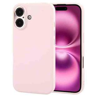 For iPhone 16 Plus GEBEI Plain Leather TPU Hybrid PU Phone Case(Pink)