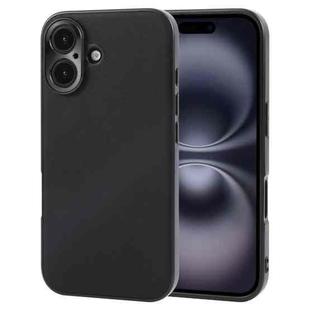 For iPhone 16 Plus GEBEI Plain Leather TPU Hybrid PU Phone Case(Black)