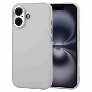 For iPhone 16 GEBEI Plain Leather TPU Hybrid PU Phone Case(Grey)