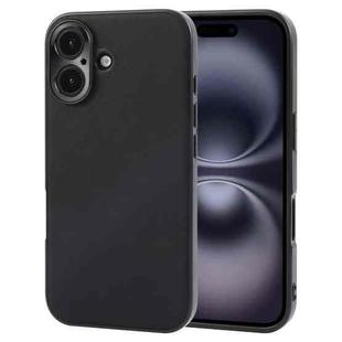 For iPhone 16 GEBEI Plain Leather TPU Hybrid PU Phone Case(Black)