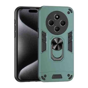 For Redmi 14C 4G Shockproof Metal Ring Holder Phone Case(Green)