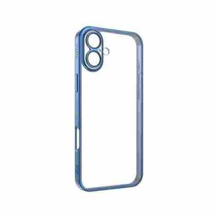 For iPhone 16 TOTU PC-2 Soft Jane Series Electroplated TPU Phone Case with Lens Film(Blue)