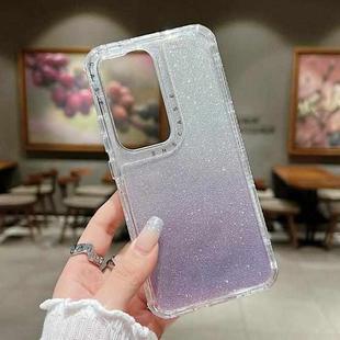 For OPPO Reno12 5G Global TPU + PC + Glitter Paper Full Coverage Phone Case(Purple)