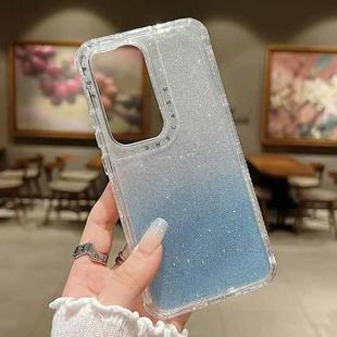 For OPPO Reno12 5G Global TPU + PC + Glitter Paper Full Coverage Phone Case(Blue)