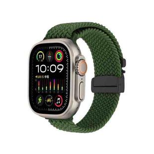 For Apple Watch 42mm / 41mm / 40mm / 38mm Snap Button Braided Watch Band(Green)