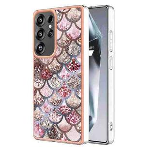 For Samsung Galaxy S25 Ultra 5G Electroplating IMD TPU Phone Case(Pink Scales)