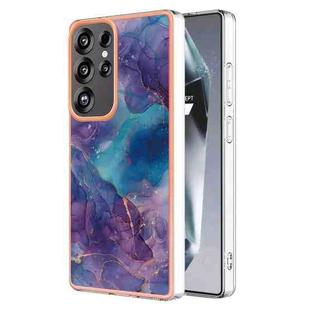 For Samsung Galaxy S25 Ultra 5G Electroplating Marble Dual-side IMD Phone Case(Purple 016)