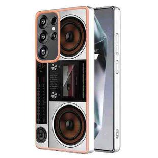 For Samsung Galaxy S25 Ultra 5G Electroplating Marble Dual-side IMD Phone Case(Retro Radio)