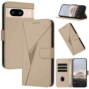 For Google Pixel 8 Triangle Pattern Buckle Clasp Leather Phone Case(Gold)