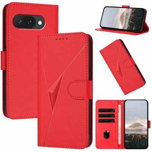 For Google Pixel 9a Triangle Pattern Buckle Clasp Leather Phone Case(Red)