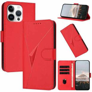 For iPhone 16 Pro Max Triangle Pattern Buckle Clasp Leather Phone Case(Red)