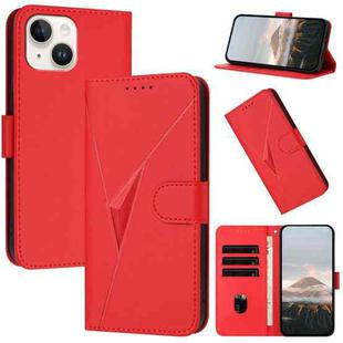 For iPhone 15 Triangle Pattern Buckle Clasp Leather Phone Case(Red)