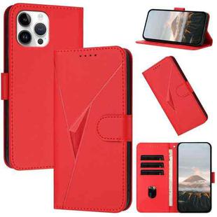 For iPhone 12 Pro Max Triangle Pattern Buckle Clasp Leather Phone Case(Red)