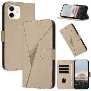 For iPhone 12 mini Triangle Pattern Buckle Clasp Leather Phone Case(Gold)