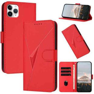 For iPhone 11 Pro Max Triangle Pattern Buckle Clasp Leather Phone Case(Red)