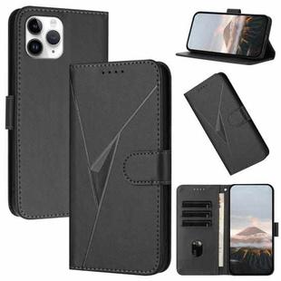 For iPhone 11 Pro Triangle Pattern Buckle Clasp Leather Phone Case(Black)