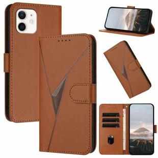 For iPhone 11 Triangle Pattern Buckle Clasp Leather Phone Case(Brown)