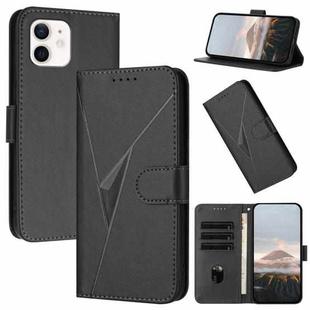 For iPhone 11 Triangle Pattern Buckle Clasp Leather Phone Case(Black)