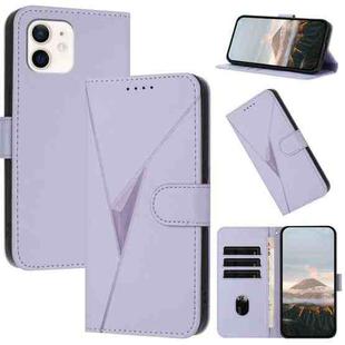 For iPhone 11 Triangle Pattern Buckle Clasp Leather Phone Case(Light Purple)