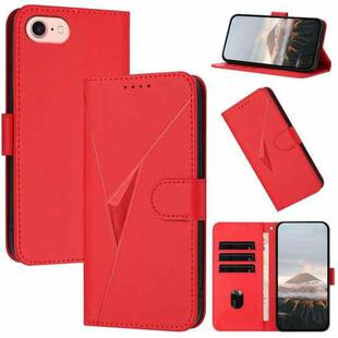 For iPhone 7 / 8 / SE 2022 Triangle Pattern Buckle Clasp Leather Phone Case(Red)