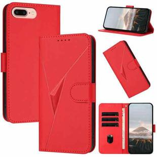 For iPhone 7 Plus / 8 Plus Triangle Pattern Buckle Clasp Leather Phone Case(Red)