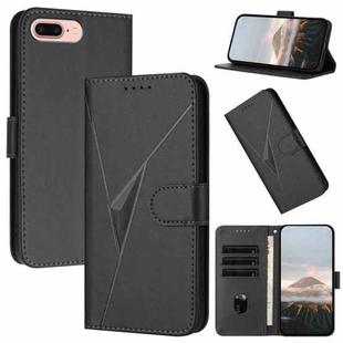 For iPhone 7 Plus / 8 Plus Triangle Pattern Buckle Clasp Leather Phone Case(Black)