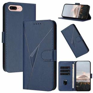 For iPhone 7 Plus / 8 Plus Triangle Pattern Buckle Clasp Leather Phone Case(Royal Blue)