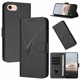 For iPhone SE 2024 Triangle Pattern Buckle Clasp Leather Phone Case(Black)