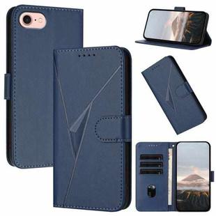 For iPhone SE 2024 Triangle Pattern Buckle Clasp Leather Phone Case(Royal Blue)