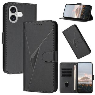 For iPhone 17 Triangle Pattern Buckle Clasp Leather Phone Case(Black)