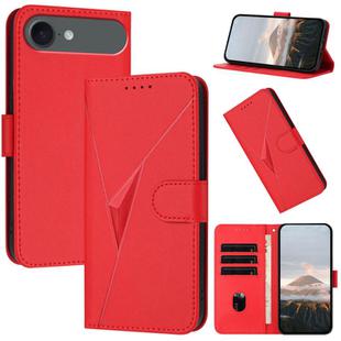 For iPhone 17 Air Triangle Pattern Buckle Clasp Leather Phone Case(Red)