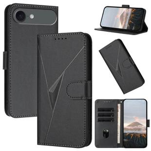 For iPhone 17 Air Triangle Pattern Buckle Clasp Leather Phone Case(Black)