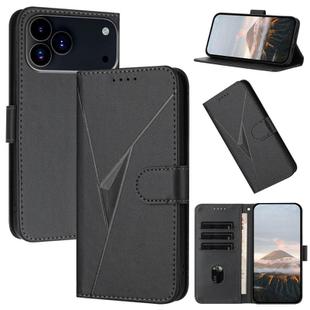 For iPhone 17 Pro Max Triangle Pattern Buckle Clasp Leather Phone Case(Black)