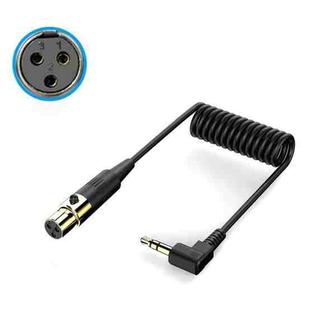 Mini 3 Pin XLR Female to 3.5mm TRS PC Camera Microphone Coiled Stereo Audio Adapter Cable, Length: 0.5m(Black)