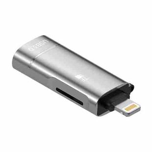 2 in 1 8 Pin to USB and TF Card Reader Adapter(Grey)