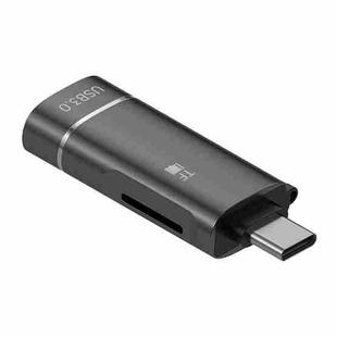 2 in 1 Type-C to USB and TF Card Reader Adapter(Black)