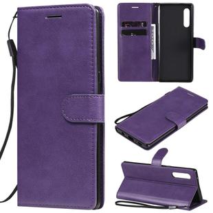 For LG G9 Solid Color Horizontal Flip Protective Leather Case with Holder & Card Slots & Wallet & Photo Frame & Lanyard(Purple)