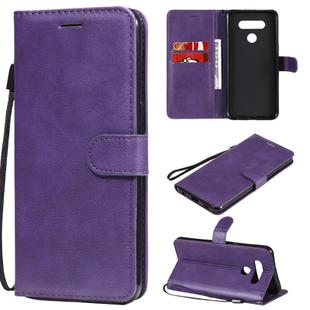 For LG K51 Solid Color Horizontal Flip Protective Leather Case with Holder & Card Slots & Wallet & Photo Frame & Lanyard(Purple)