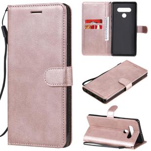 For LG Stylo 6 Solid Color Horizontal Flip Protective Leather Case with Holder & Card Slots & Wallet & Photo Frame & Lanyard(Rose Gold)