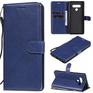 For Motorola Moto E6s (2020) Solid Color Horizontal Flip Protective Leather Case with Holder & Card Slots & Wallet & Photo Frame & Lanyard(Blue)