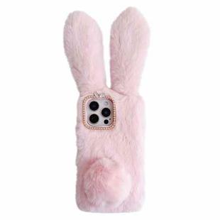 For iPhone 16 Pro Cute Plush Rabbit TPU Phone Case(Pink)