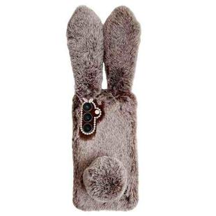 For Samsung Galaxy S25+ 5G Cute Plush Rabbit TPU Phone Case(Brown)