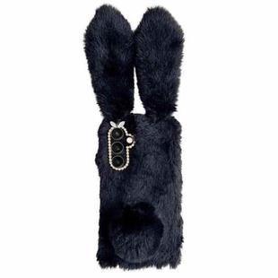 For Samsung Galaxy S24 FE 5G Cute Plush Rabbit TPU Phone Case(Black)